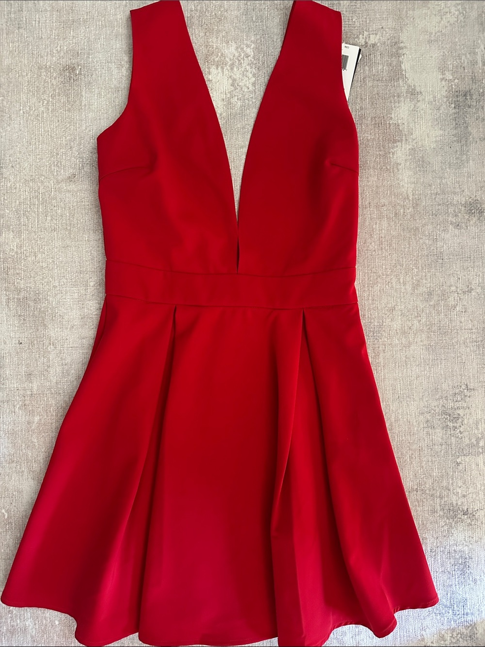 Lucy Paris Red Plunge A-Line Mini Dress